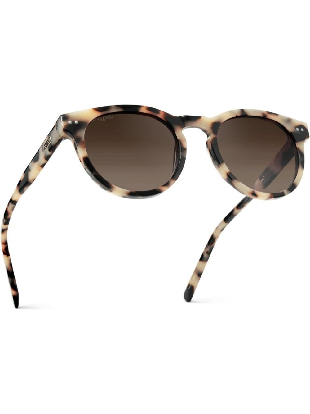 Women's Beige Tortoise Classic Retro Round Frame UV Polarized Sunglasses